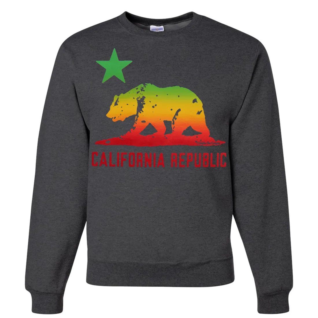 California Republic Rasta Bear Flag Asst Colors Crewneck Sweatshirt
