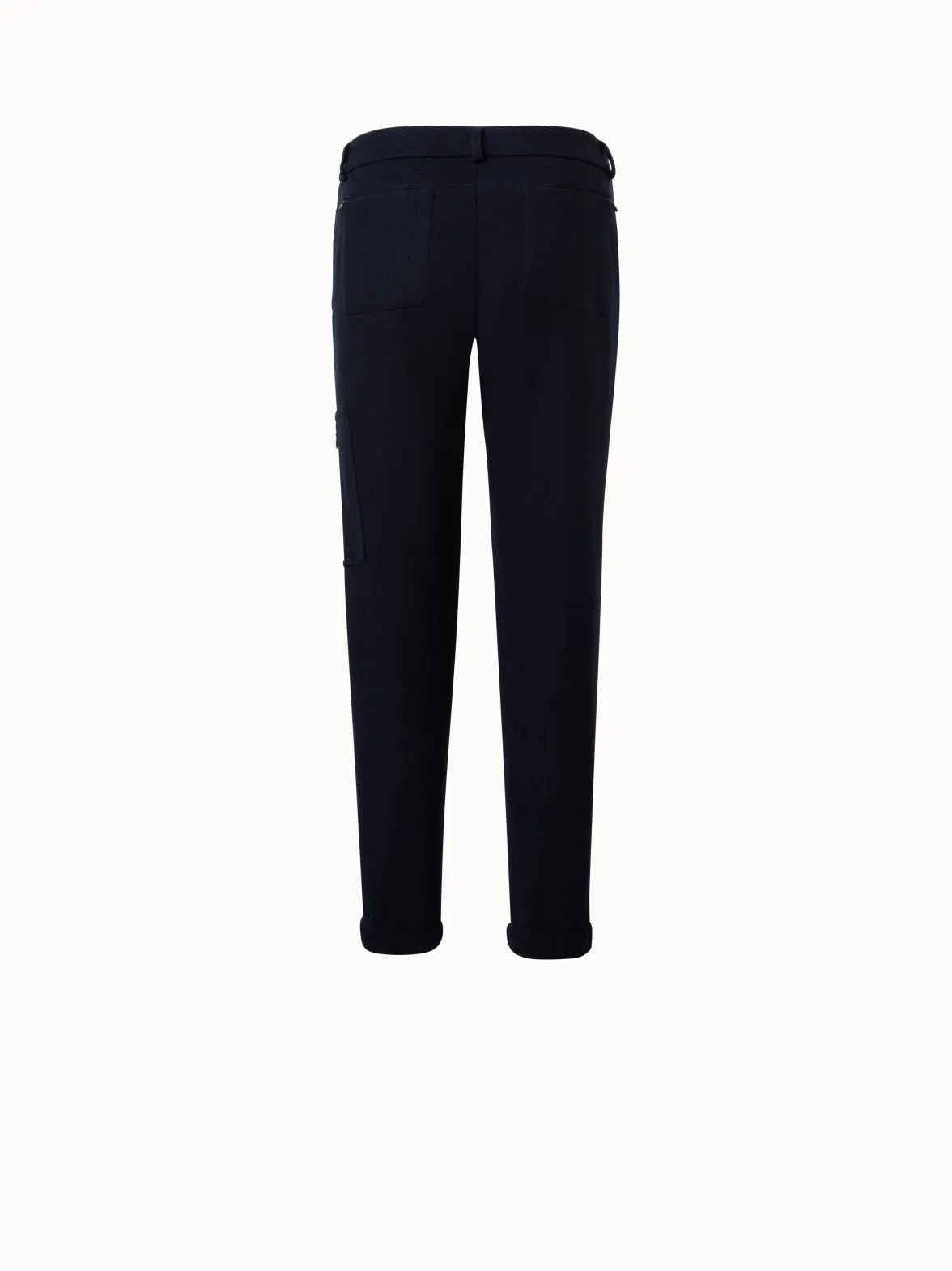 Tapered Felted Wool Jersey Cargo Pants