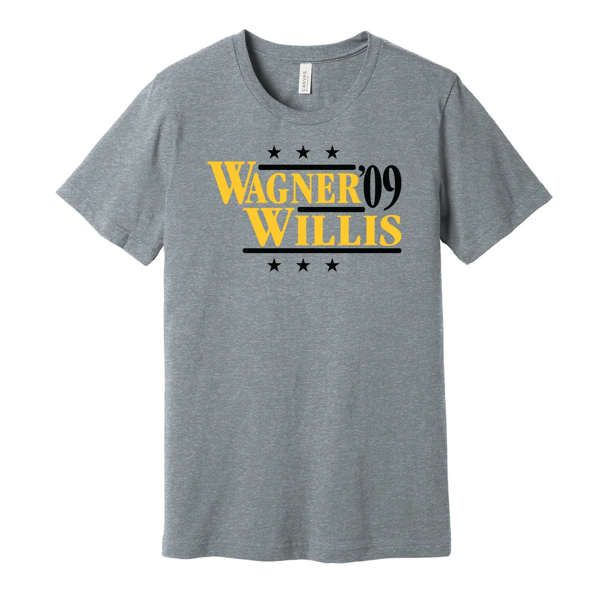 Wagner & Willis '09 - Pittsburgh Baseball Legends Political Campaign Parody T-Shirt - Hyper Than Hype Shirts